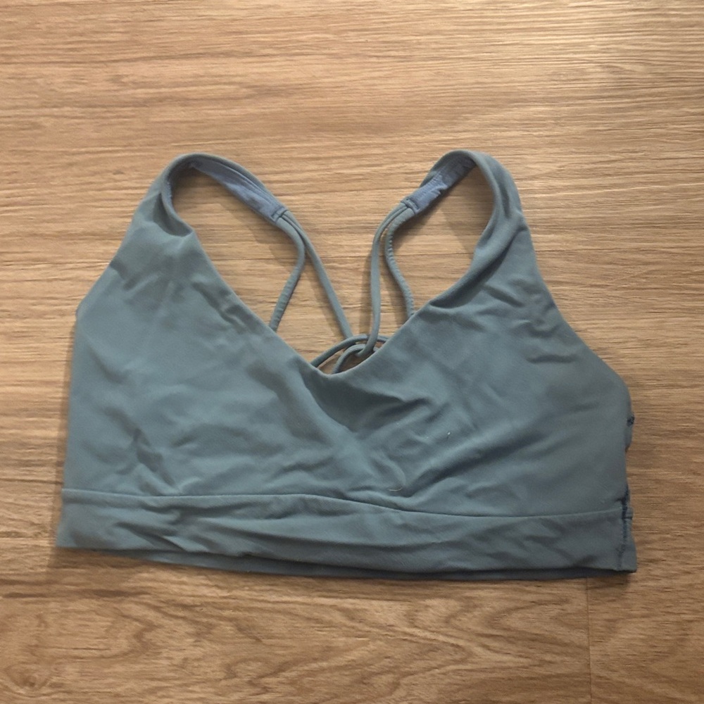 Athleta Dusty Blue Strappy Sports Bra